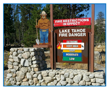 LTBMU Smokey Bear Fire Danger Sign